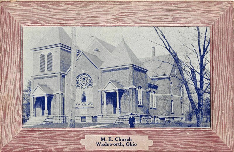 G33/ Wadsworth Ohio Postcard c1911 M.E. Church Building 