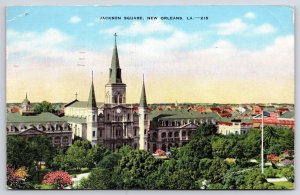 Vintage Postcard 1948 Jackson Square Building Historic Spot New Orleans L.A.