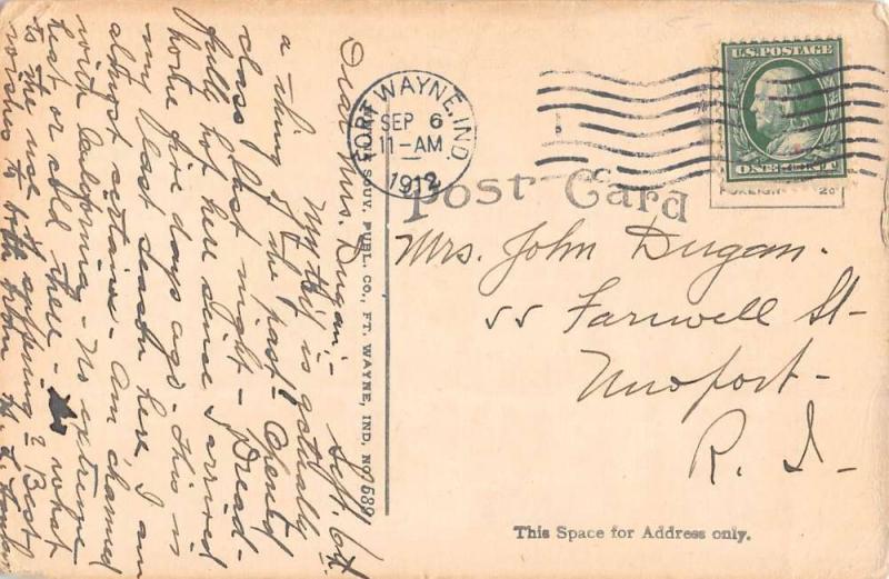 Ft Wayne Indiana view of Elks Temple new home B.P.O.E. antique pc Y14269