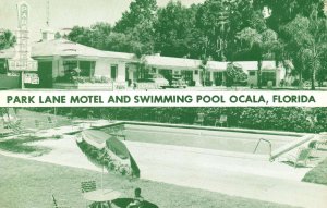 Vintage Postcard 1950's Park Lane Motel Court Comfort Silver Springs Ocala Fla.