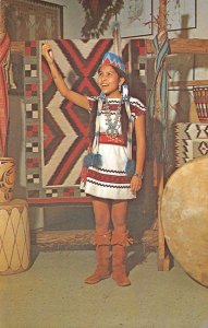 Homana HOPI INDIAN GIRL Sign Language Native American c1960s Vintage Postcard