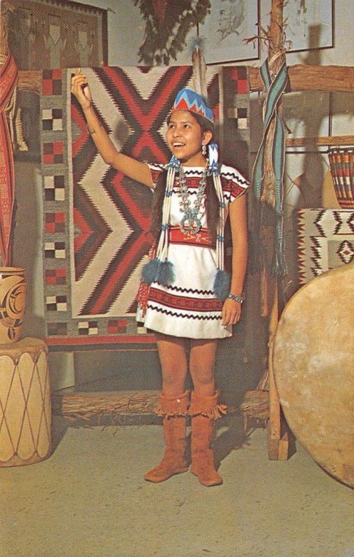 Homana HOPI INDIAN GIRL Sign Language Native American c1960s Vintage Postcard
