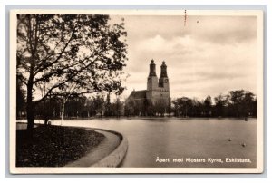 RPPC Klosters Kyrka Church Eskilstuna Sweden Postcard V22