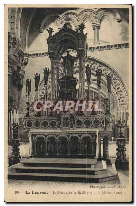 'Louvesc Old Postcard Interior of the basilica''s high altar'