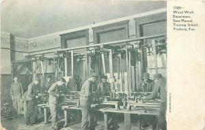 c1905 Postcard; Wood Work Dept. State Manual Training School, Pittsburg KS