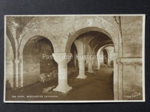 Hampshire WINCHESTER Cathedral The Crypt - Old RP Postcard By W.Scott