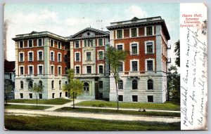 Syracuse New York~Haven Hall Bldg Exterior @ University~PM 1906~Vintage Postcard