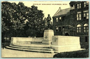 McKinley Monument Muskegon Michigan MI 1910 DB Postcard F14