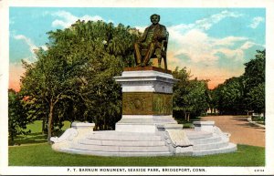 Connecticut Bridgeport Seaside Park P T Barnum Monument Curteich