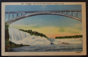 Niagara Falls, NY - General View and Rainbow Bridge - 1947