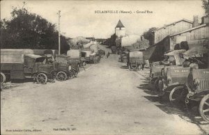 Bulainville Mense France WWI World War I Trucks Vintage Postcard