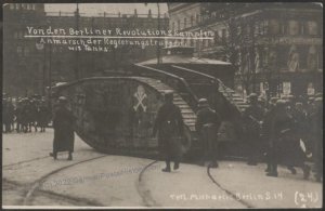 Germany 1918 Revolution Freikorps Communists Berlin Langestrasse RPPC Mic 109297