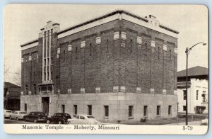 Moberly Missouri Postcard Masonic Temple Exterior Building c1960 Vintage Antique