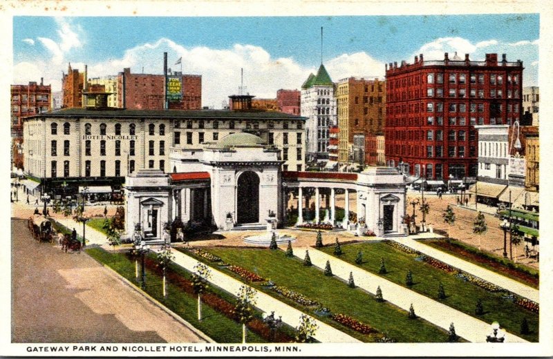 Minnesota Minneapolis Gateway Park and Nicollet Hotel