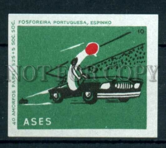 500706 PORTUGAL ASES Sport CAR race Vintage match label