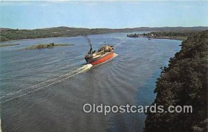 Scenic Hudson River Rip Van Winkle Bridge Ship Unused 