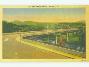 Unused Linen BRIDGE SCENE Roanoke Virginia VA HQ9734