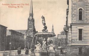 E87/ Wheeling West Virginia Postcard c1910 Fountain Square City Hall 14