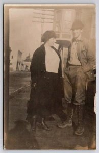 Little Elk Oregon Young Couple Floyd And Neta Pepin 1917 Real Photo Postcard C46