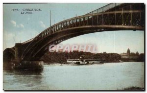 Old Postcard Koblenz The Boat Bridge