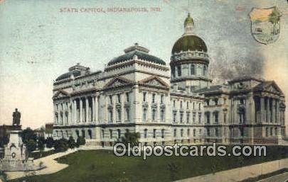 Indianapolis, Indiana, IN State Capital USA 1909 tear and crease top edge rep...