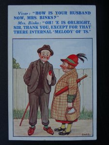 Vicar & Mrs Binks Theme HOW IS YOUR HUSBAND NOW... c1930s Gould Comic Postcard