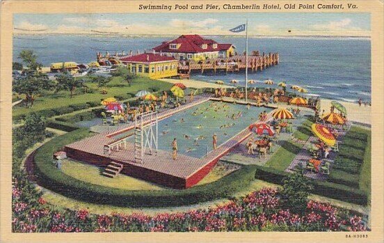 Virginia Old Point Comfort Swimming Pool And Pier Chamberlin Hotel With Pool ...