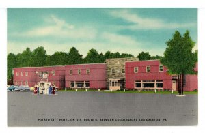 PA - Coudersport. Potato City Hotel & Gas Station ca 1950's