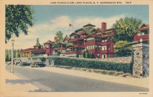 Cars Parked at Lake Placid Club Lake Placid NY Adirondacks New York pm 1949