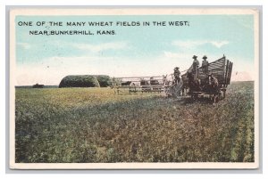 Postcard  Bunkerhill Bunker Hill Kansas One Of Many Wheat Fields In The West