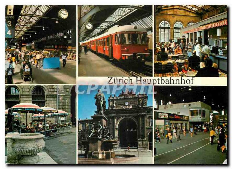 Postcard Modern Zuerich Hauptbahnhof