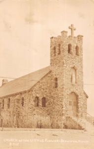 Browning Montana Curch Little Flower Real Photo Antique Postcard K15921