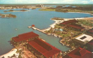 Walt Disney Resort, FL Polynesian Village Aerial View Chrome Postcard Unused