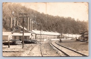 J87/ Pine Grove West Virginia RPPC Postcard c1910 Pipe Factory Railroad  437