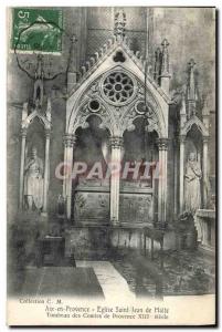 Old Postcard Aix en Provence Eglise Saint Jean de Malte Tomb of the Counts of...