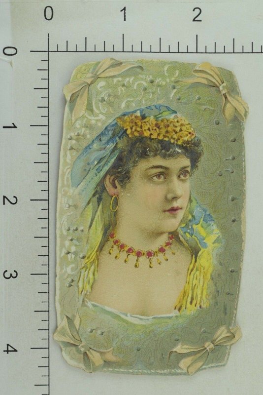 1880 Die-Cut Gail & Ax Navy Long Cut Tobacco Lovely Victorian Trade Card P33