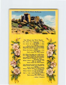 Postcard Out Where the West Begins Castle of Rock North Dakota Badlands ND USA