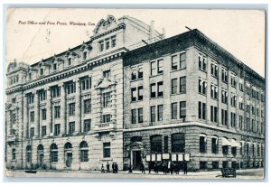 c1910 Post Office and Free Press Winnipeg Manitoba Canada Antique Postcard