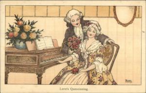 Victorian Romance Music - Couple Powdered Wigs at Piano Florence Hardy PC