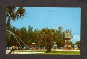 FL Kids Children Playground Field Siesta Beach Sarasota Florida Postcard PC