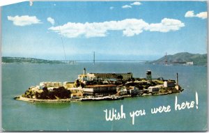 1963 Alcatraz Island California Wish You Were Here Aerial View Posted Postcard