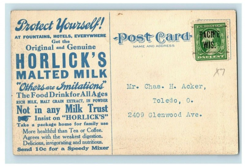 c. 1910 Horlicks Malted Milk Factory Advertising Racine, WS Postcard F58