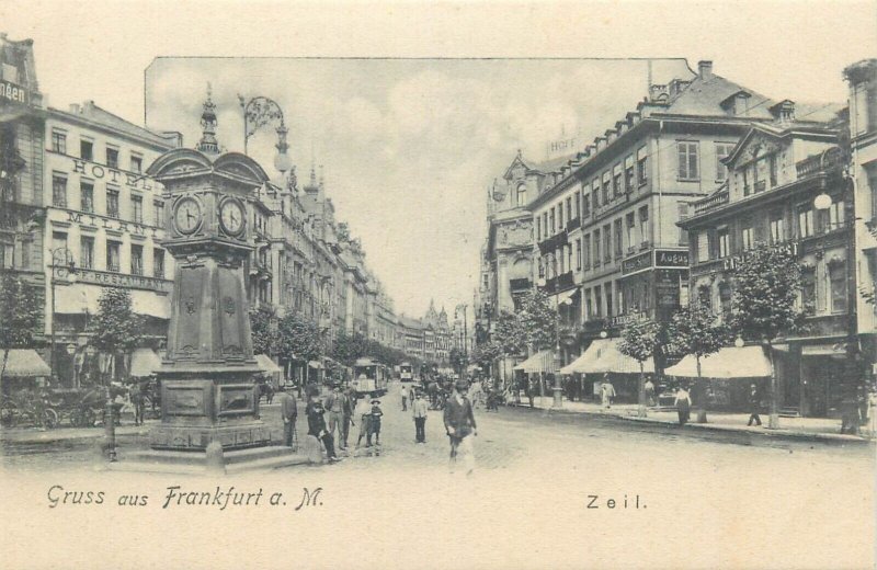 Germany Frankfurt am Main trams vintage postcard 