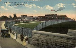 Waukegan IL Cyclone Sanitary Fencing & Gates c1910 Postcard