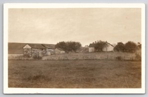 RPPC Prairie Homestead Old Farm Barns Cabins Real Photo Postcard A38