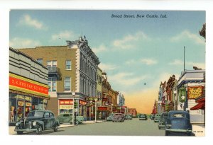 IN - New Castle. Broad Street circa 1940