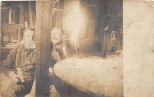 J44/ Interesting RPPC Postcard c1910 Men Occupational Factory Interior 237