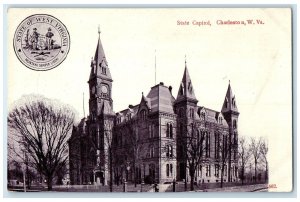 c1910 State Capitol Exterior Building Charleston West Virginia Vintage Postcard