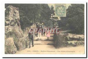 Paris (19th) Old Postcard Buttes Chaumont A picturesque alley