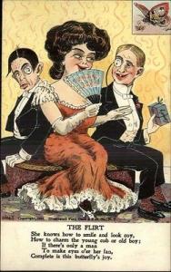 Vinegar Valentine THE FLIRT Woman & Suitors - Poem c1905 ...